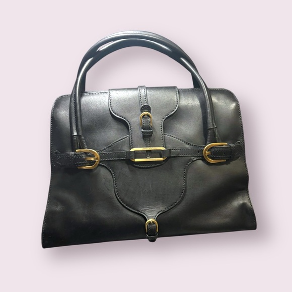 Authentic Jimmy Choo Black Leather Tulita Top Handle Shoulder Bag - Picture 1 of 8